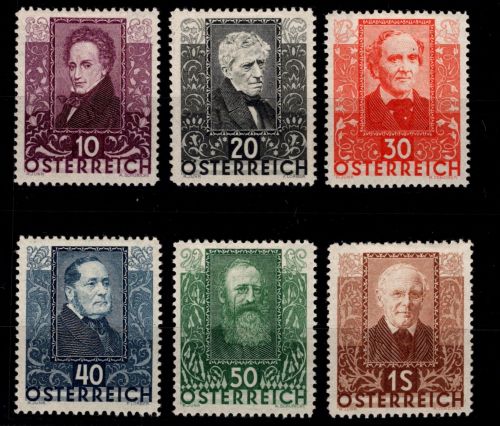 Österreich 524-529 mit Falz Dichter #DAE14