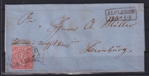 Norddeutscher Bund 4 auf Brief aus Alsleben #DAE30