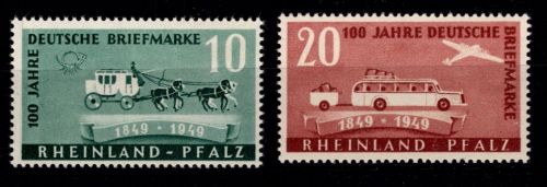 Französische Zone Rheinland Pfalz 42A-45A postfrisch #DAE35