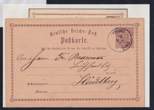 Deutsches Reich P 01 als Ganzsache Befund Brugger BPP, seltener Stempel #OU755