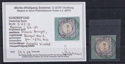 Deutsches Reich 5 gestempelt K2 Husum, Befund Sommer BPP #OU760