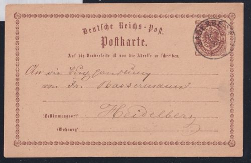 Deutsches Reich P 01 als Ganzsache geprüft Brugger BPP, Stempel Jaderberg #OU763