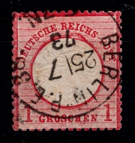 Deutsches Reich 19 I gestempelt Plattenfehler, Beule am Kreis #OU766
