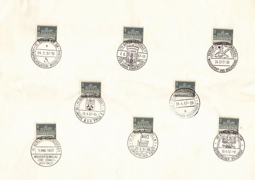 Berlin 140 gestempelt mit allen Berliner Sonderstempeln 1957/58/59 #OU770