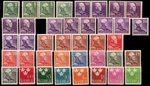Schweden 255-271A-Dr postfrisch inkl. der Paare, bis auf 258 Typ II #OU787