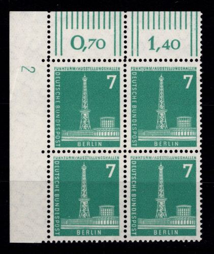 Berlin 142 x w DZ 2 postfrisch im 4er Block #DAG17