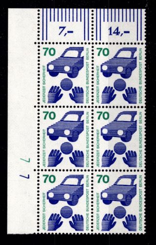 Berlin 453 DZ 7 Feld 11, 21 postfrisch im 6er Block Ecke 1 #DAG39