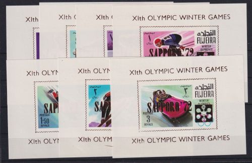 Fujeira 349-355 Blocksatz in gold postfrisch #DAG57