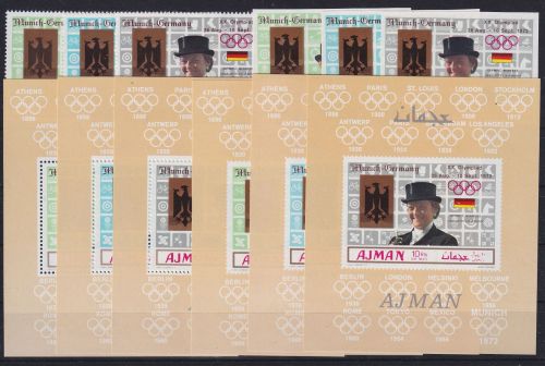Ajman 463-465 A+B, Block 145 A+B postfrisch München Olympia 1972 #DAG63