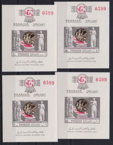 Sharjah Block 43 A-D postfrisch Olympia #DAH26
