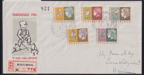Niederlande 631-635 als Ersttagsbrief #OU916