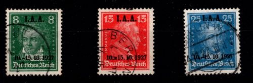 Deutsches Reich 407- 409 gestempelt