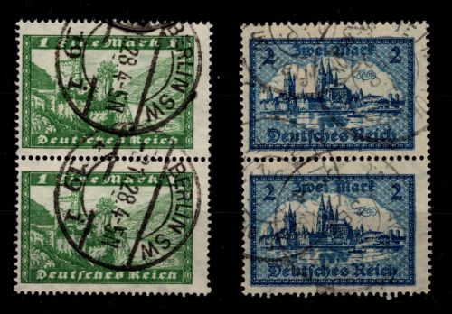 Deutsches Reich 364-365 gestempelt senkrechtes Paar #OU959