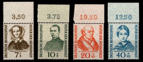 BRD Bund 222-225 Oberrand postfrisch 20 Pf. gefaltet #DAI52