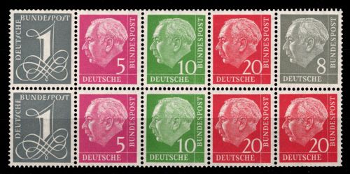 BRD Bund Zusammendrucke H-Bl. 8 X postfrisch Heuss- Zusammendruck #DAI81