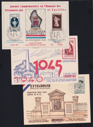 Luxemburg 395-398 auf Ausstellungskarte verteilt auf 3 FDC #DAJ52