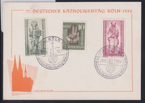 Berlin 133, 134 u.a. auf Ausstellungskarte Katholikentag Köln 1956 #DAJ75