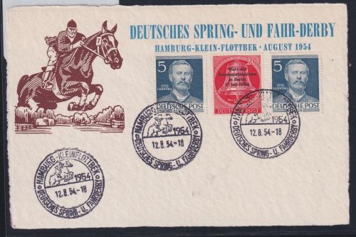 Berlin 92, 118 auf Sonderblatt Hamburg Springreiten 1954 #DAJ79