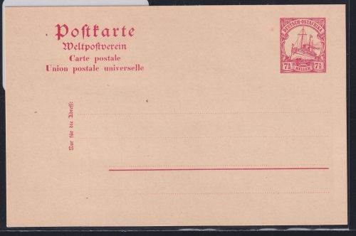 Deutsche Kolonien Deutsch-Ostafrika P19 als Ganzsache ungebraucht #DAQ14