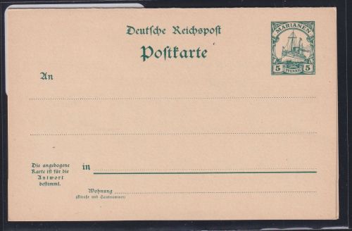 Deutsche Kolonien Marianen P 9 als Ganzsache ungebraucht #DAQ16