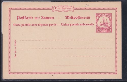 Deutsche Kolonien Marianen P 10 als Ganzsache ungebraucht #DAQ19