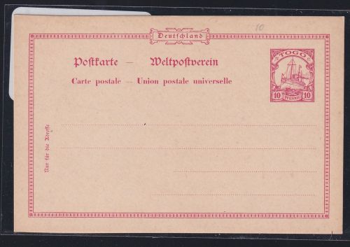 Deutsche Kolonien Togo P 10 als Ganzsache ungebraucht #DAQ36