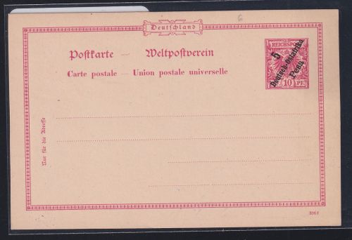 Deutsche Kolonien Deutsch-Ostafrika P 6 als Ganzsache ungebraucht #DAQ68