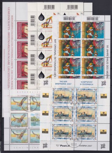 Österreich Lot Kleinbögen aus 2007 gestempelt