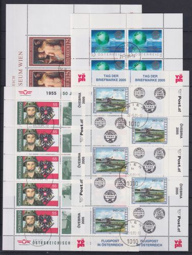 Österreich Lot Kleinbögen aus 2005 gestempelt