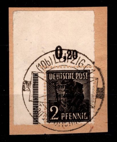 SBZ 182 b P OR ndgz. gestempelt vom Eckrand oben links #OR545