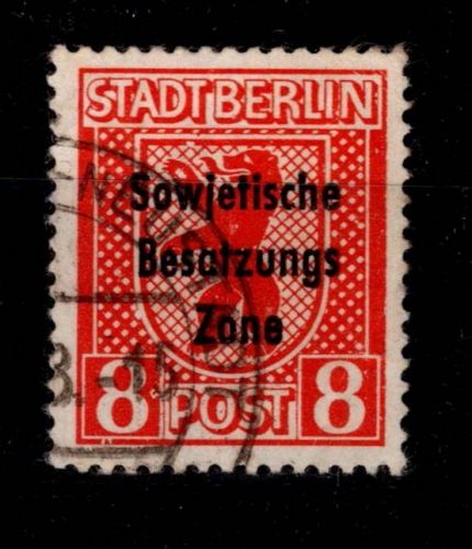 SBZ 202 A XVI gestempelt Plattenfehler #OR585