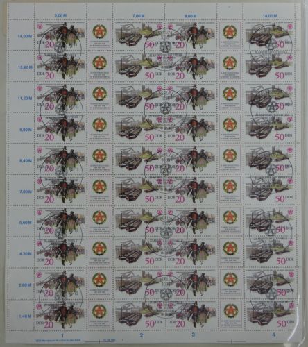 DDR ZD-Bogen 3028-3029 gestempelt ESST mit DV 1 #OO271