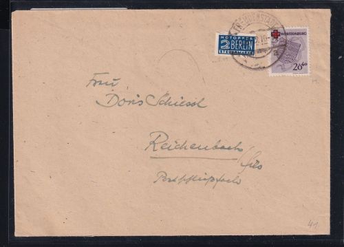 Französische Zone Württemberg 41 A auf Brief geprüft Schlegel BPP #OV036