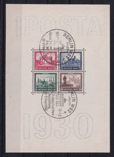 Deutsches Reich Block 1 gestempelt bzw. Anhaftung #OV110