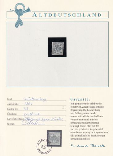 Württemberg 60 postfrisch