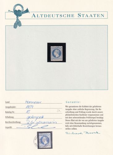 Hannover 15 gestempelt Borek Garantie #OV193