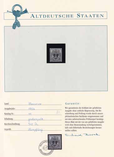 Hannover 11 gestempelt Borek Garantie #OV196