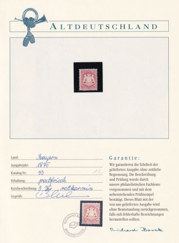 Bayern 33 postfrisch Borek Garantie #DAL76