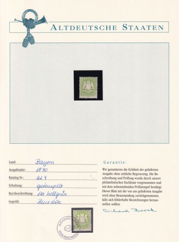 Bayern 22 y gestempelt Borek Garantie #DAL85