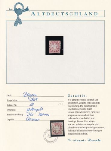 Bayern 15 gestempelt Borek Garantie #DAL90