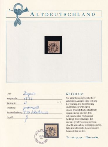 Bayern 11 gestempelt Borek Garantie #DAL93
