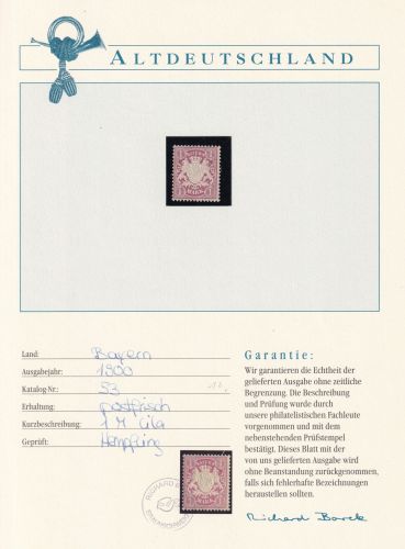 Bayern 53 postfrisch Borek Garantie #DAM08