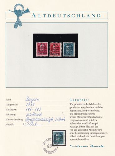 Bayern 171-173 postfrisch Borek Garantie #DAM21