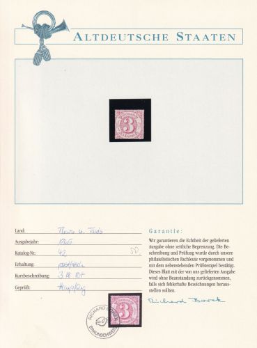 Thurn & Taxis 42 postfrisch Borek Garantie #DAM40