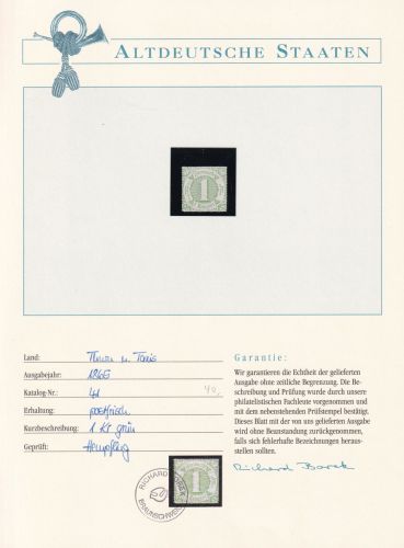 Thurn & Taxis 41 postfrisch Borek Garantie #DAM41