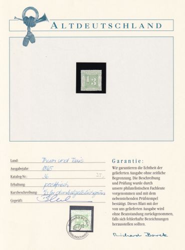 Thurn & Taxis 36 postfrisch Borek Garantie #DAM42