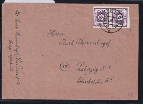 Sowjetische Zone 62 b u auf Brief geprüft Ströh BPP #DAR42