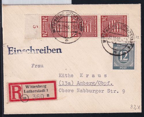Sowjetische Zone 85 auf Brief Provinz Sachsen #DAR66