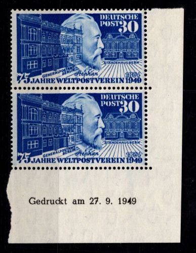 BRD 116 Br u senkrechtes Paar postfrisch Druckdatum 27.9.1949 #DAR86