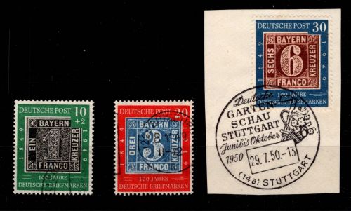 BRD Bund 113-115 gestempelt 30 Pf. Briefstück #DAR93